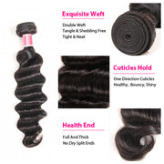 Malaysian Loose Deep Wave 3/4 Bundle Deals Unprocessed Virgin Human Hair Bundles Natural Black Color