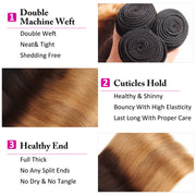 T1B/4/27 Ombre Brazilian Straight Human Hair 3 Bundles 10A Unprocessed Virgin Hair Weave Bundles