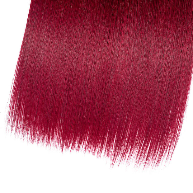 Ombre T1B/99J Brazilian Virgin Straight Hair 3/4 Bundles 10A Burgundy Human Hair Weave Extension
