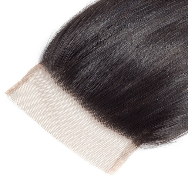 4x4 HD Transparent Lace Closure Straight Human Hair Closure Natural Black Hair Top Swiss Lace