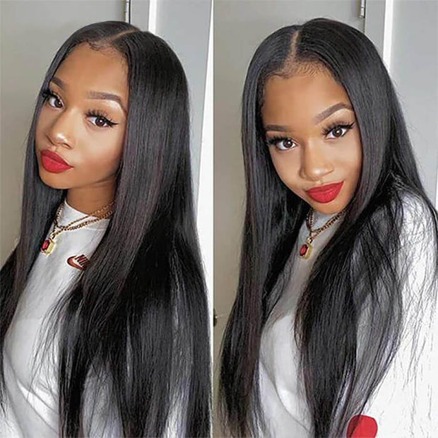 Silky Straight Wig Glueless 4x4 HD Lace Closure Wigs Human Hair