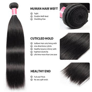 Malaysian Straight Hair 3/4 Bundle Deals Unprocessed Virgin Human Hair Bundles