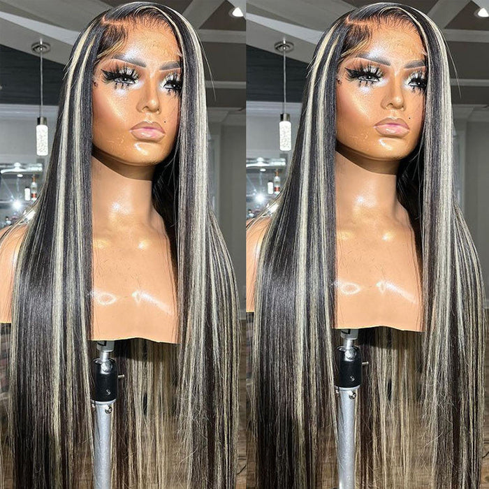 1b/613 highlighg straight hd lace wig