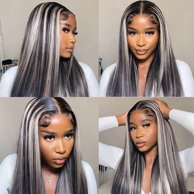 Straight Hair 1b/613 Highlight Lace Front Wigs 13*4/5*5 HD Lace Human Hair Wigs