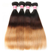T1B/4/27 Ombre Brazilian Straight Human Hair 3 Bundles 10A Unprocessed Virgin Hair Weave Bundles