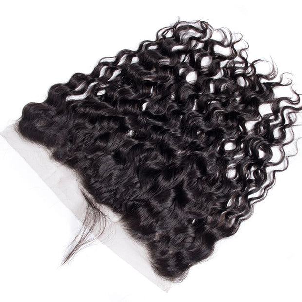 Water Wave 13x4 Ear to Ear HD Transparent Lace Frontal Human Hair 12A Quality