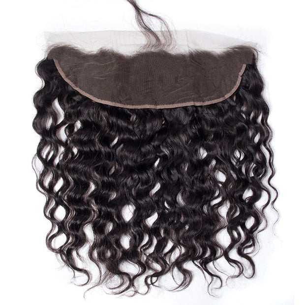 Peruvian Water Wave 4 Bundles With 13x4 Lace Frontal 10A Virgin Human Hair Bundles With Frontal Deal