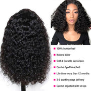 Water Wave Short Bob 13x4 Lace Front  Wigs 100% Human Hair Pre Plucked Glueless Lace Front Wigs