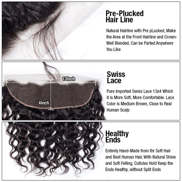 Loose Deep Wave 13x4 Ear to Ear HD Transparent Lace Frontal Human Hair 12A Quality