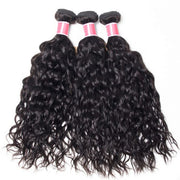 Brazilian Water Wave Virgin Hair Weave 3 Bundles With 13*4 Lace Frontal