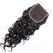 Brazilian Water Wave 4 Bundles with 4*4 Lace Closure Virgin Human Hair