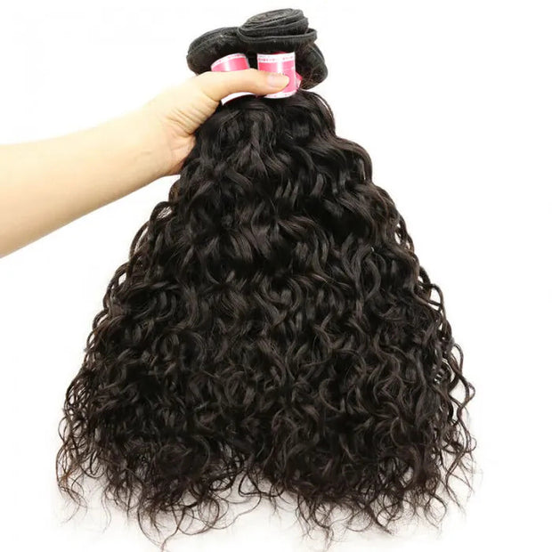 Peruvian Water Wave 3/4 Bundle Deals Unprocessed Virgin Human Hair Extensions In Stock