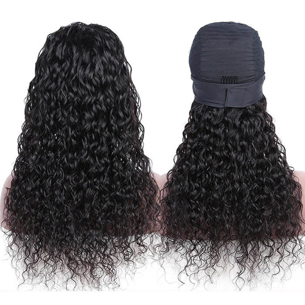 Water Wave Wigs Human Hair Headband Wigs Natural Wave Half Wigs