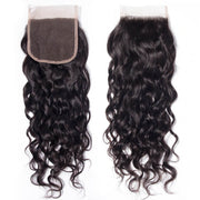 Malaysian Water Wave 4 Bundles With 4x4 Lace Closure Human Hair Closure With Bundle Deals